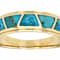Turquoise Inlay Band Ring In 18K Gold Over Sterling Silver