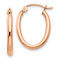 14k Rose Gold 13/16" Oval Hoop Earrings