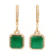 12.18 Ctw Emerald and 0.74 Ctw White Diamond Earring in 14K YG