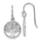Rhodium Over Sterling Silver Tree Dangle Earrings