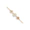 14K Yellow Gold with Pink and White Mother of Pearl Flowers 7-inch Bracelet