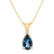8x5mm Pear Shape London Blue Topaz with Diamond Accent 14k Yellow Gold
Pendant With Chain