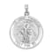 Rhodium Over 14k White Gold Satin and Textured Saint Jude Medal Pendant