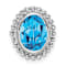 Rhodium Over 10k White Gold Beaded 1 ctw Oval Swiss Blue Topaz Chain
Slide Pendant