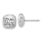 Rhodium Over 14k White Gold Polished and Diamond-Cut 10mm Puffed Square
Stud Earrings