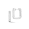 Rachel Zoe CZ Square Hoop Earrings in Rhodium Over Sterling Silver