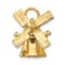 14k Yellow Gold 3D Textured Windmill Charm Pendant