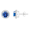 6mm Round Created Sapphire And Created White Sapphire 10k White Gold
Halo Stud Earrings
