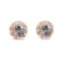 Aquamarine and CZ Round 18K Rose Gold Over Sterling Silver Button type
Earrings, 0.86ctw