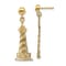 14K Yellow Gold Textured Cape Hatteras Lighthouse Dangle Earrings