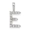 Rhodium Over 14K White Gold Lab Grown Diamond Letter E Initial Pendant