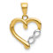 14k Two-tone Gold  Infinity Heart Pendant
