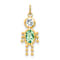 10k Yellow Gold Green Peridot Simulant August Birthstone and Clear Cubic
Zirconia Boy Charm