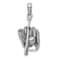 Rhodium Over 14k White Gold 3D Polished and Textured Glove/Bat/Baseball Pendant