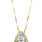 White Diamond 10k Yellow Gold Halo Slide Pendant With 18" Box Chain 0.25ctw