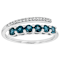 London Blue Topaz And Zircon Bypass Ring In Sterling Silver