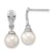Rhodium Over 14K White Gold 7-8mm Round White Saltwater Akoya Pearl
0.03ctw Diamond Dangle Earrings