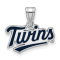 Rhodium Over Sterling Silver MLB Minnesota Twins LogoArt Enameled Pendant