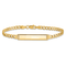 14k Yellow Gold Semi-Solid Polished Cuban Link ID Bracelet