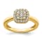 14K Yellow Gold Lab Grown Diamond SI1/SI2, G H I, Squared Halo Ring