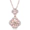 Morganite & Diamond 14K Rose Gold Quatrefoil Tiered Pendant 1.53ctw