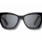 Chanel Black w Black Leather Arm Detail and "CC" Logo Frame/
Gray Lens Sunglasses