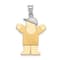 14k Two-tone Gold Satin Small Boy with Hat on Right Charm