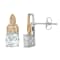 White Lab Created Sapphire Two-Tone Sterling Silver And 10k Yellow Gold Earrings
