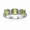 Peridot and Moissanite Sterling Silver 3-Stone Ring