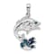 Rhodium Over Sterling Silver Enameled Jumping Bass Fish Pendant