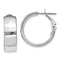 Rhodium Over 14k White Gold 3/4" Hoop Earrings