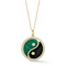 Rachel Zoe Yin Yang Medallion Necklace with Malachite and Onyx Simulants
in 14K Gold Over Sterling Silver