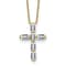 14K Yellow Gold Cross Chain Slide D E F Pure Light Moissanite Pendant
with Chain