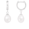 8-9mm white cultured freshwater pearl rhodium over sterling silver earrings