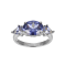 Blue Cubic Zirconia Platinum Over Silver June Birthstone Ring 4.27ctw