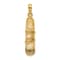 14k Yellow Gold Solid 3D Polished and Textured Snowboard pendant