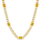 Citrine 14K Yellow Gold Link Station Necklace 3ctw