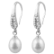 7-8mm White Cultured Freshwater Pearl and Cubic Zirconia Rhodium Over
Sterling Silver Earrings