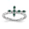 Rhodium Over Sterling Silver Stackable Expressions Cross Lab Created
Emerald Ring 0.10ctw