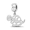 Rhodium Over Sterling Silver LogoArt Delta Zeta Turtle on Bead