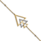14k Yellow Gold and Rhodium Over 14k Yellow Gold Polished Triple Stacked
Triangle Diamond Bracelet