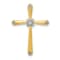 14K Yellow Gold with White Rhodium 1/20ct. Diamond Cross Chain Slide