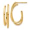 14k Yellow Gold 15/16" Polished Oval Double Strand J-Hoop Earrings