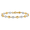 14k Yellow Gold and 14k White Gold Polished Diamond-Cut Puffed Circles Bracelet