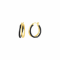 14K Yellow Gold Over Sterling Silver Double Hoop Enamel Earrings in Black