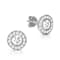 CZ Halo Stud Earrings In Sterling Silver