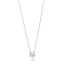 7-7.5mm Button White Freshwater Pearl and White Sapphire Sterling Silver Necklace