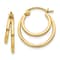 14k Yellow Gold 11/16" Double Hoop Earrings