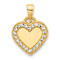 14K Two-tone Gold Diamond-Cut Border Heart Pendant