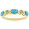 Turquoise And Aquamarine Band Ring In 18K Gold Over Sterling Silver 0.11ctw